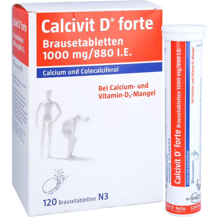 Calcivit D forte Brausetabletten, 1000 mg/880 I.E., 120 St BTA