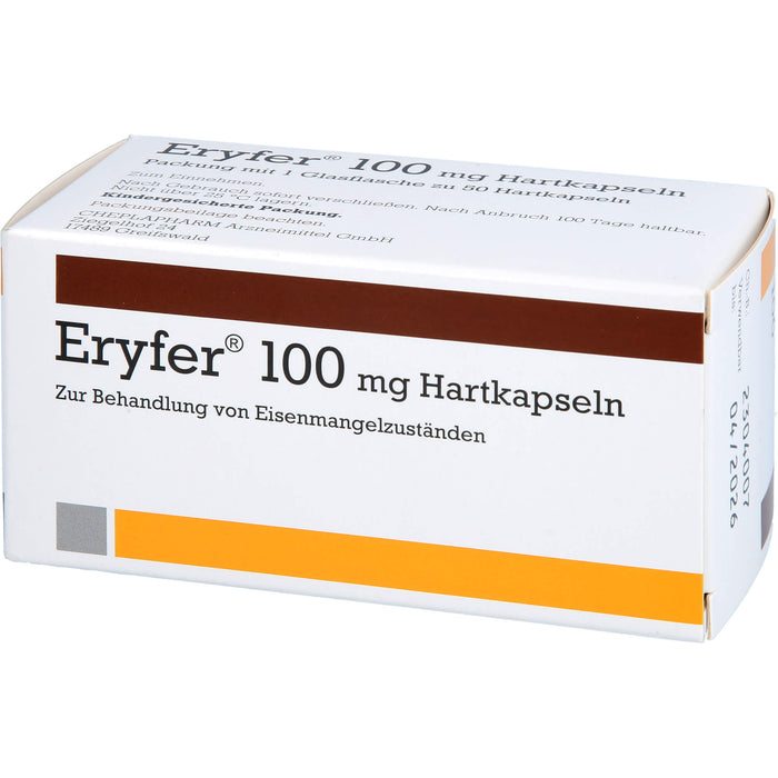 Eryfer 100 mg Hartkapseln bei Eisenmangelzuständen, 50 pc Capsules