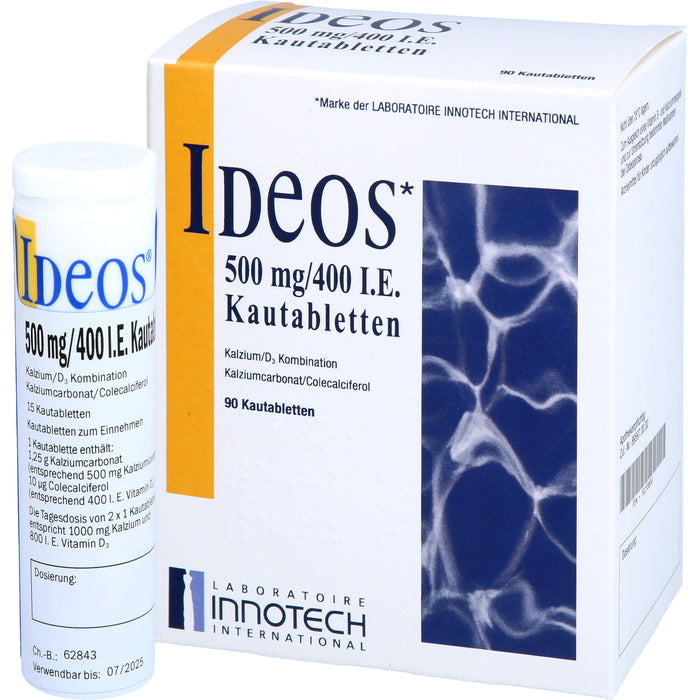 IDEOS 500 mg / 400 I.E. Kautabletten, 90 pcs. Tablets