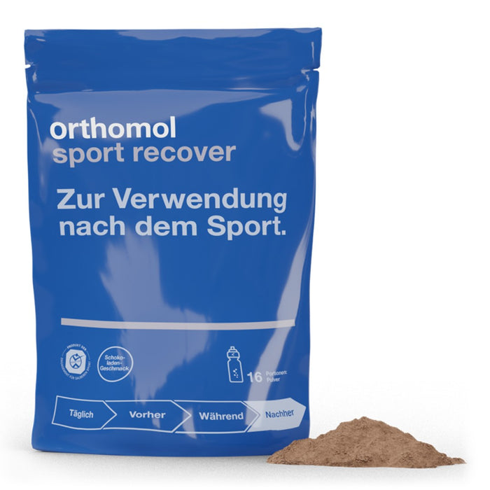Orthomol Sport recover - Regeneration nach dem Ausdauersport - Eiweißpulver mit BCAAs und Zink - Schokoladen-Geschmack - 16 Tagesportionen, 800 St. Tagesportionen