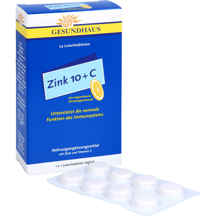 GESUNDHAUS Zink 10 + C Lutschtabletten, 24 St. Tabletten