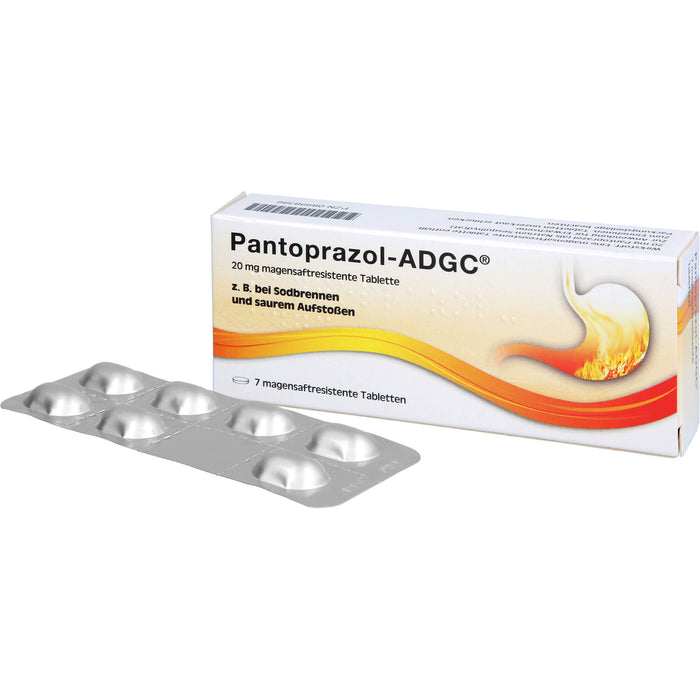 Pantoprazol-ADGC bei Sodbrennen und saurem Aufstoßen Tabletten, 7 pc Tablettes