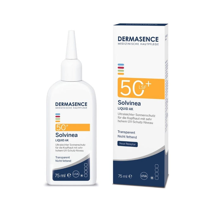 DERMASENCE Solvinea Liquid AK 50+ ultraleichter Sonnenschutz für die Kopfhaut, 75 ml Solution