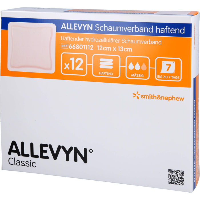 ALLEVYN Schaumverband 12x13cm haftend, 12 St VER