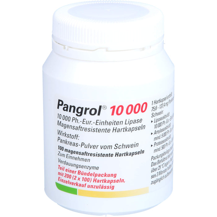 Pangrol 10 000 Ph.-Eur.-Einheiten Lipase Hartkapseln Verdauungsenzyme, 200 pcs. Capsules