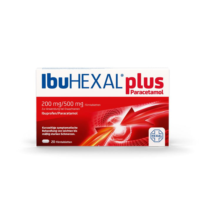 IbuHEXAL plus Paracetamol Filmtabletten bei leichten bis mäßig starken Schmerzen, 20 pc Tablettes