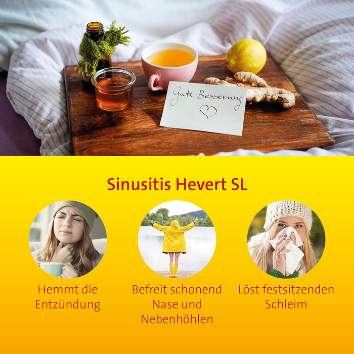 Sinusitis Hevert SL bei Schnupfen und Entzündungen der Nasennebenhöhlen, 100 St. Tabletten