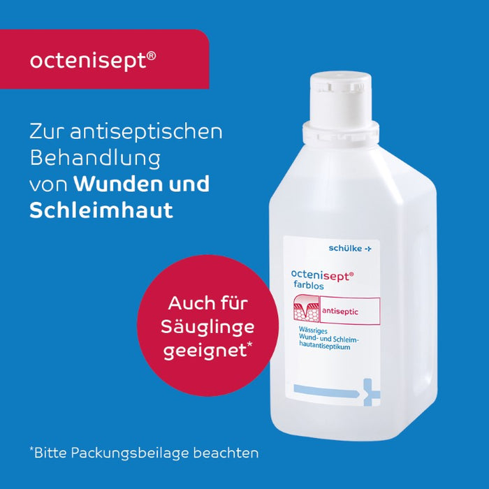 octenisept - wässriges Wund- und Schleimhautantiseptikum mit guter Verträglichkeit, schmerzfreier Anwendung und schneller Wirkung, 1000 ml Solution