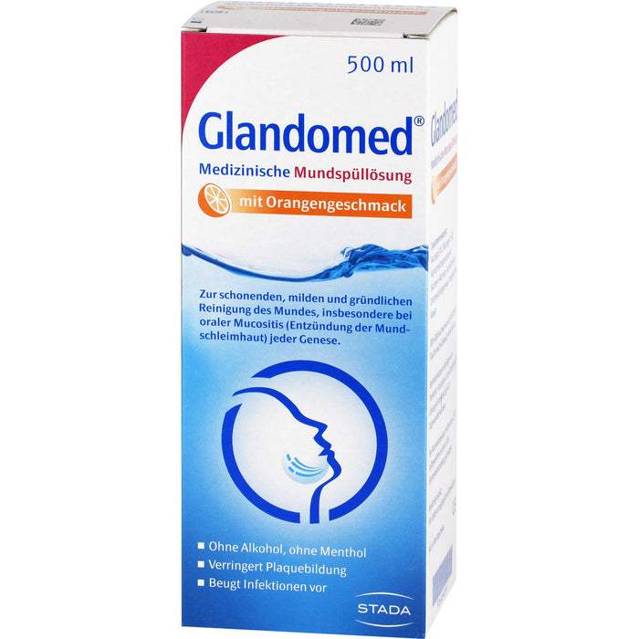 Glandomed medizinische Mundspüllösung mit Orangengeschmack, 500 ml Solution