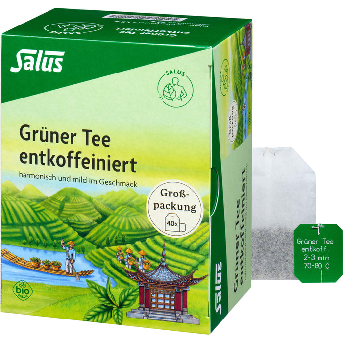 Salus Grüner Tee entkoffeiniert, 40 pc Thé