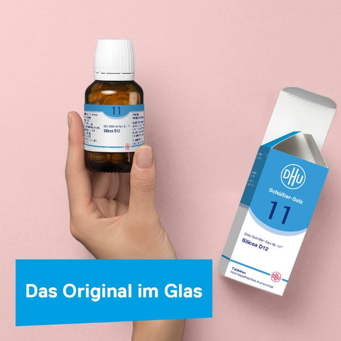 DHU Schüßler-Salz Nr. 11 Silicea D12 – Das Mineralsalz der Haare, der Haut und des Bindegewebes – das Original – umweltfreundlich im Arzneiglas, 420 St. Tabletten