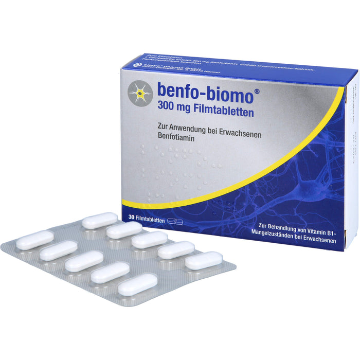 benfo-biomo 300 mg Filmtabletten bei Vitamin B1-Mangelzuständen, 30 pc Tablettes