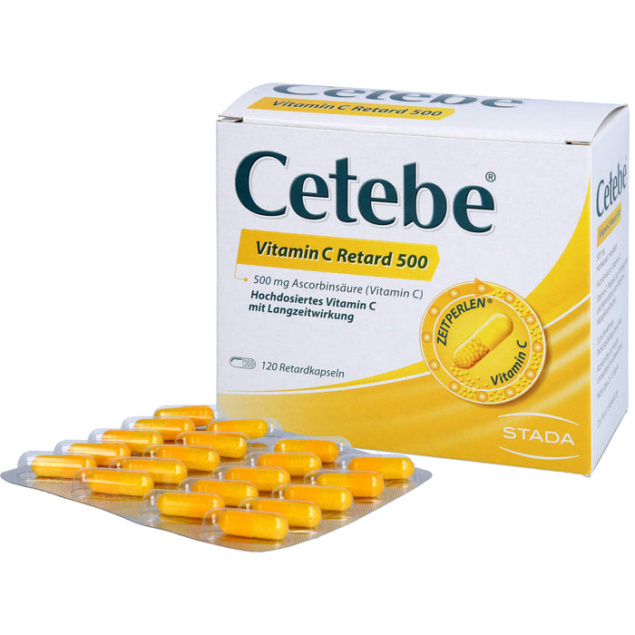 Cetebe Vitamin C Retard 500 Hartkapseln, 120 St. Kapseln