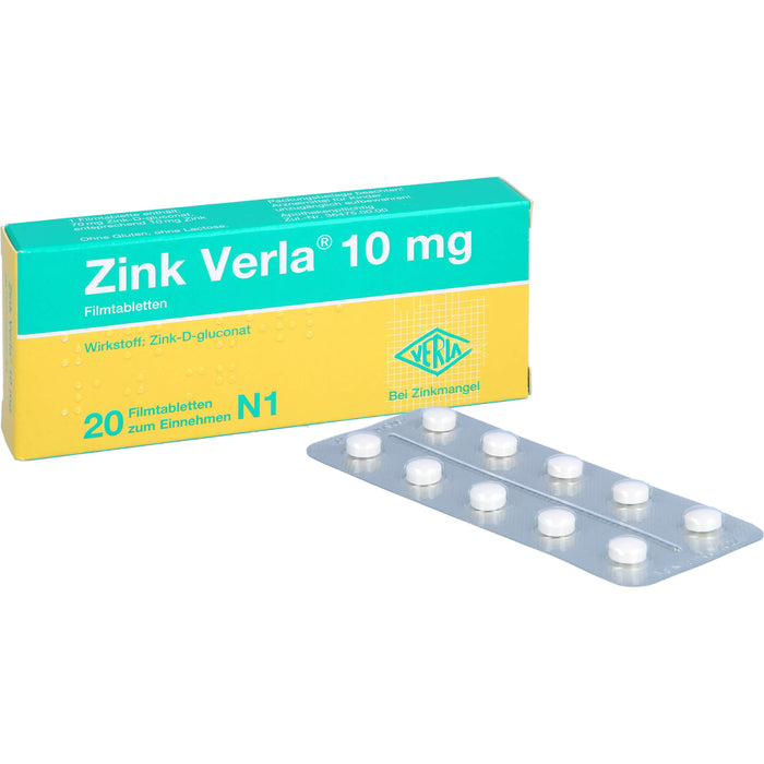 Zink Verla 10 mg Filmtabletten, 20 St. Tabletten