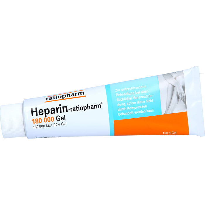 Heparin-ratiopharm 180 000 I.E.Gel bei oberflächlicher Venenentzündung, 150 g Gel