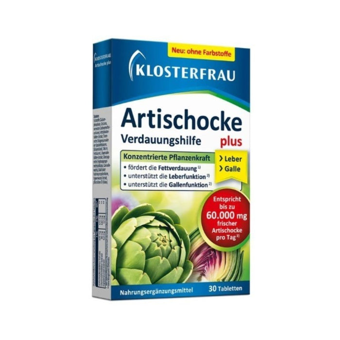 KLOSTERFRAU Artischocke plus Löwenzahn + Ingwer Verdauungshilfe Tabletten, 30 pc Tablettes