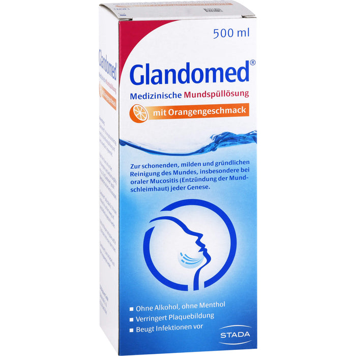 Glandomed medizinische Mundspüllösung mit Orangengeschmack, 500 ml Solution