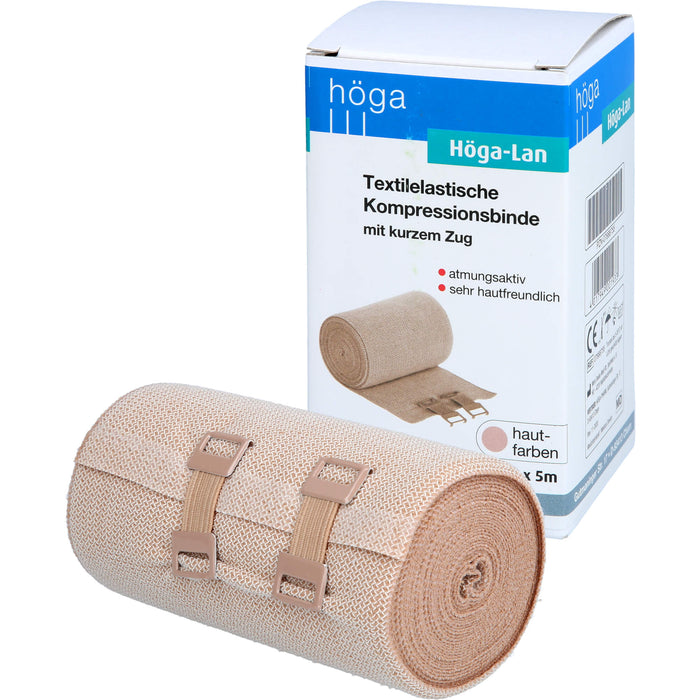 Höga-Lan textilelastische Kompressionsbinde mit kurzem Zug 10 cm x 5 m, 1 pc Bandage