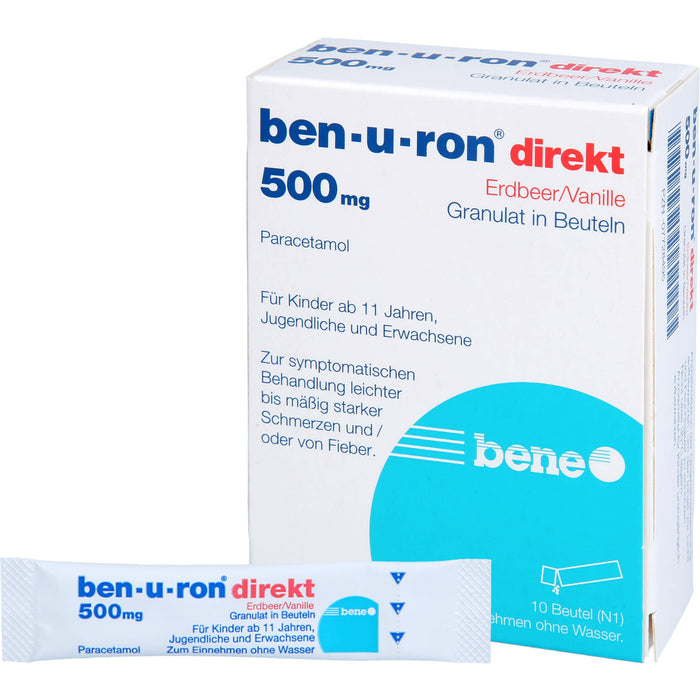 ben-u-ron direkt 500 mg Granulat Erdbeer/Vanille, 10 St. Beutel