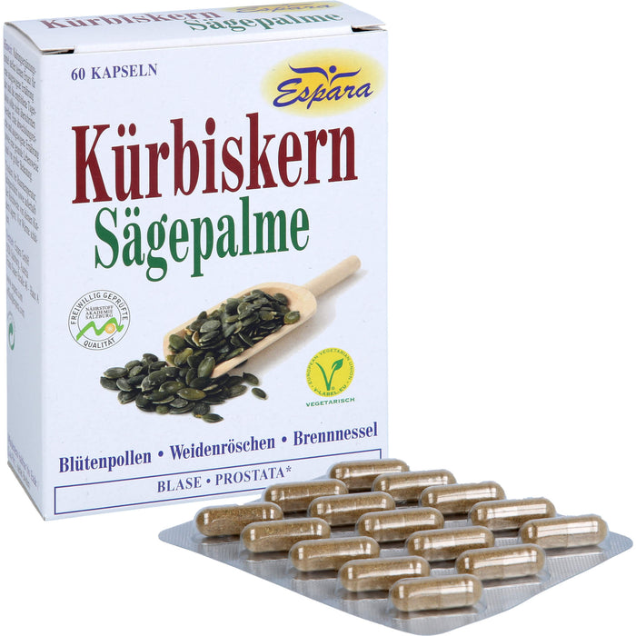 Kürbiskern-Sägepalme Kapseln für Blase und Prostata, 60 pcs. Capsules