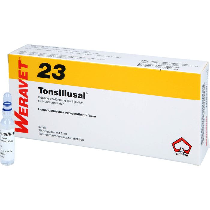 WERAVET  23 Tonsillulal Ampullen für Hunde und Katzen, 20 ml Lösung