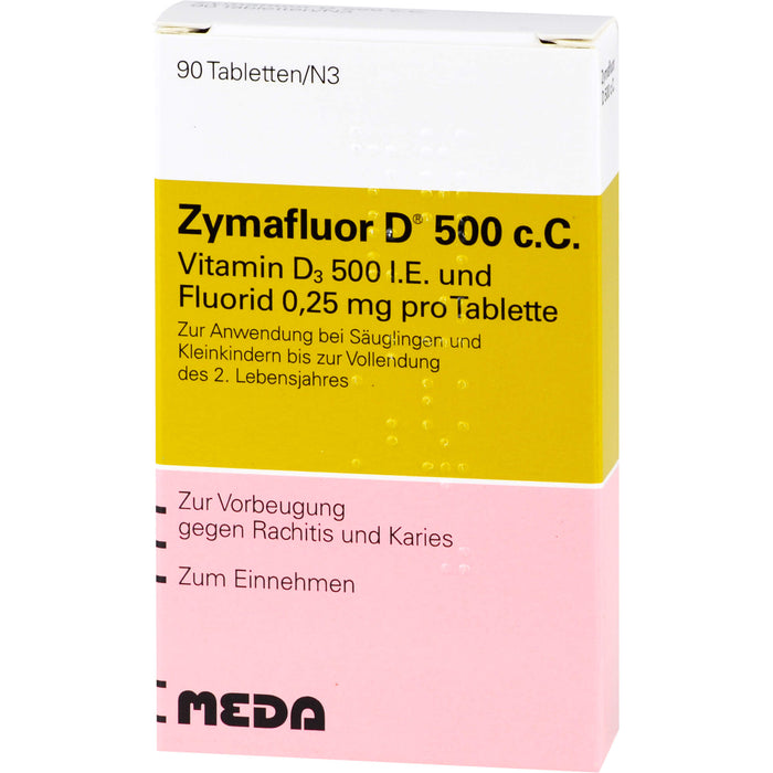 Zymafluor D 500 c.C. Tabletten zur Vorbeugung gegen Rachitis und Karies, 90 pcs. Tablets