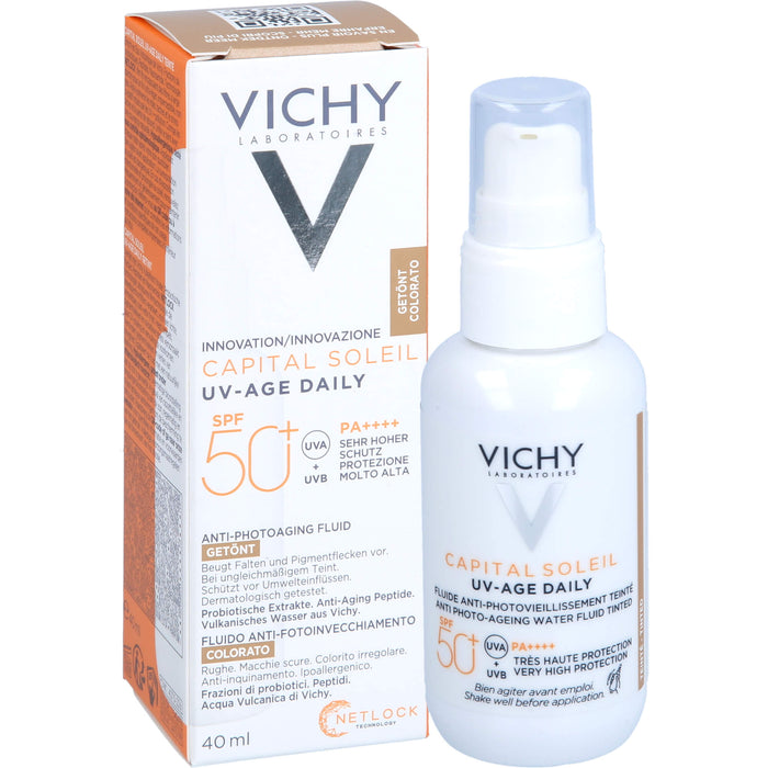 VICHY Capital Soleil UV-Age daily LSF 50+ leichte Sonnencreme mit Tönung, 40 ml Cream