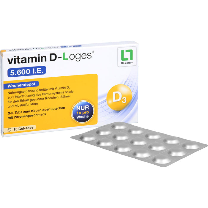 vitamin D-Loges 5.600 I.E. Gel-Tabs, 15 pc Tablettes