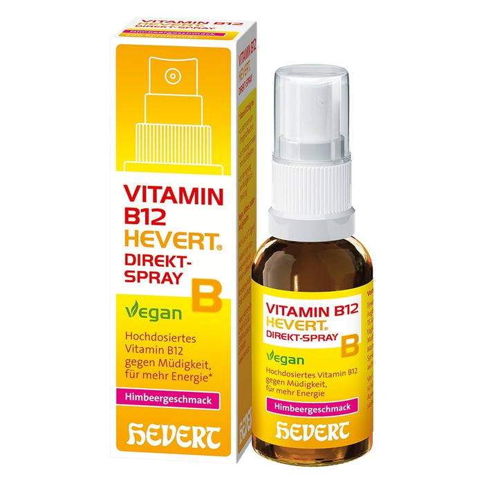 HEVERT Vitamin B12 Direkt-Spray hochdosiertes Vitamin B12 gegen Müdigkeit, für mehr Energie, 30 ml Solution