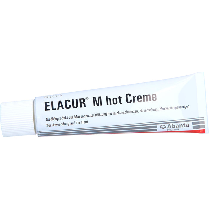 Elacur M Hot Creme bei Rückenschmerzen, Hexenschuss, Muskelverspannungen, 50 g Crème