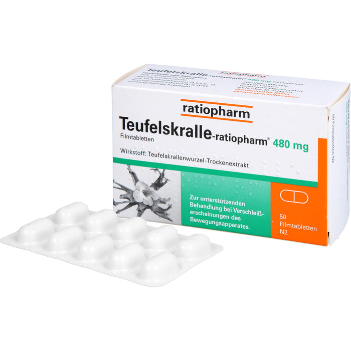 Teufelskralle-ratiopharm 480 mg Filmtabletten, 50 pcs. Tablets