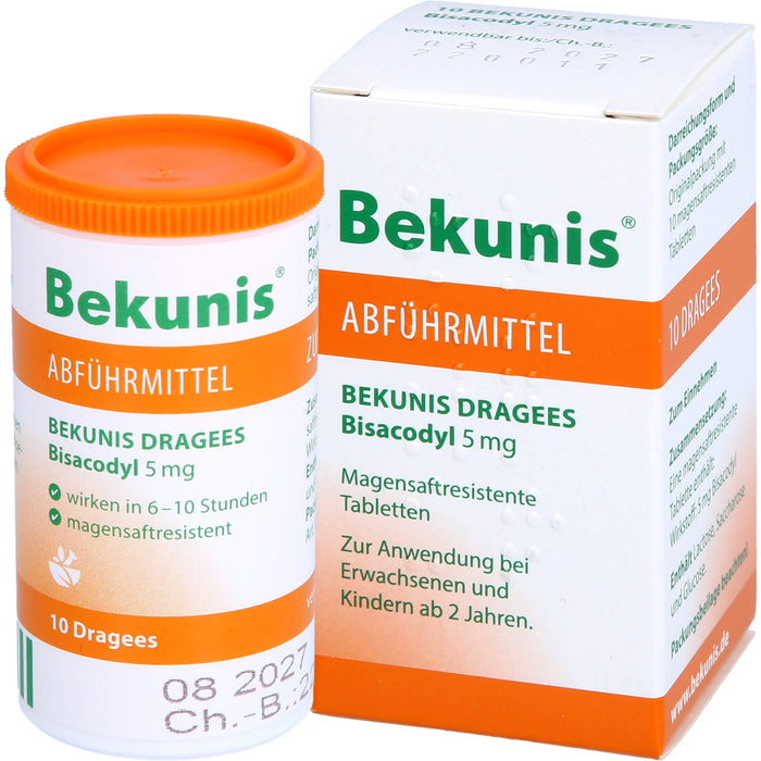 Bekunis Dragees Bisacodyl 5 mg Abführmittel, 10 St. Tabletten