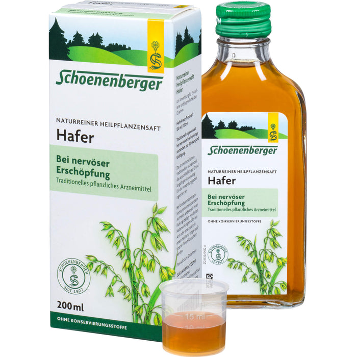 Schoenenberger Naturreiner Heilpflanzensaft Hafer, 200 ml Solution