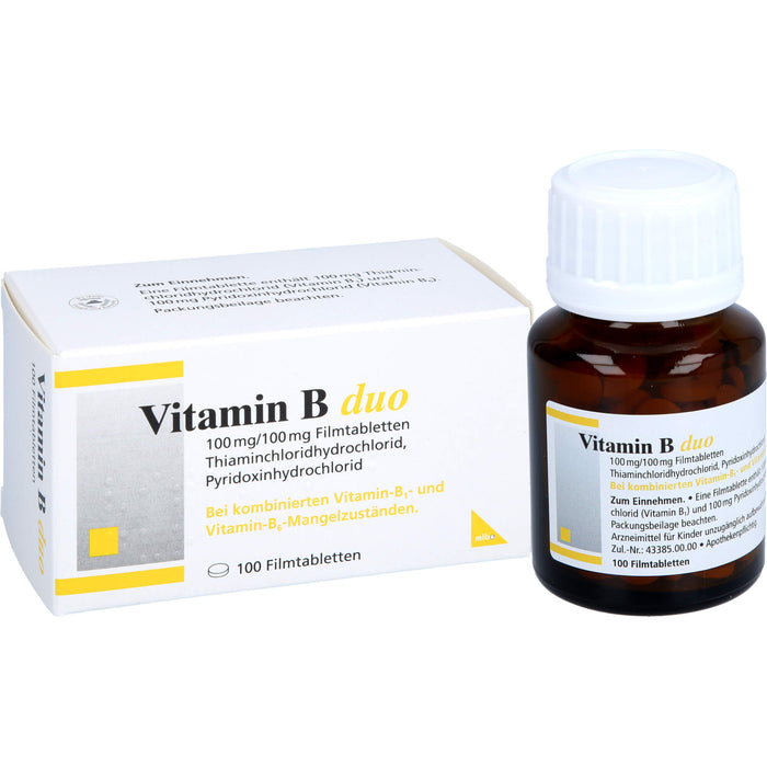 mibe Vitamin B duo Filmtabletten bei Mangel der Vitamine B1 und B6, 100 St. Tabletten