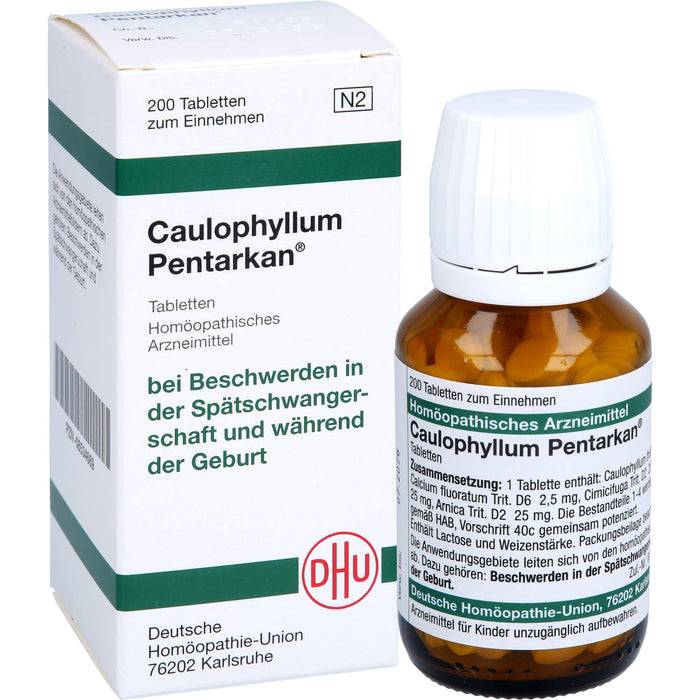 DHU Caulophyllum Pentarkan Tabletten bei Beschwerden in der Spätschwangerschaft und während der Geburt, 200 pcs. Tablets