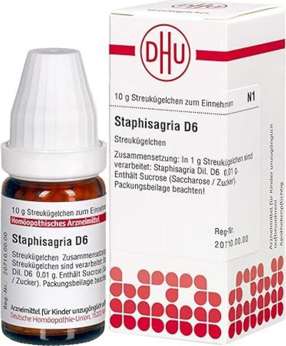 DHU Staphisagria D 6 Streukügelchen, 10 g Globuli