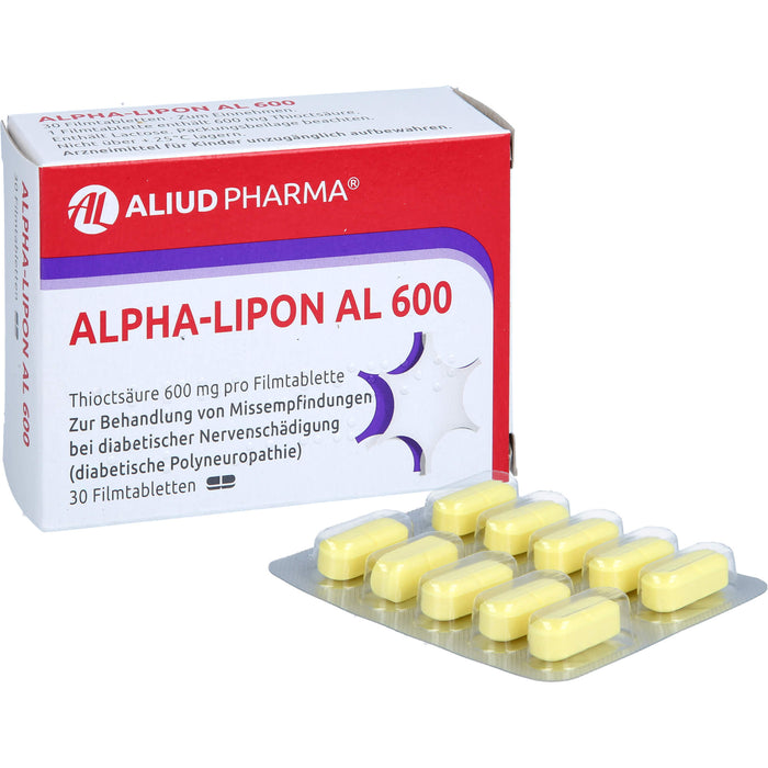 ALPHA-LIPON AL 600 Tabletten zur Behandlung von Missempfindungen bei diabetischer Nervenschädigung, 30 pc Tablettes