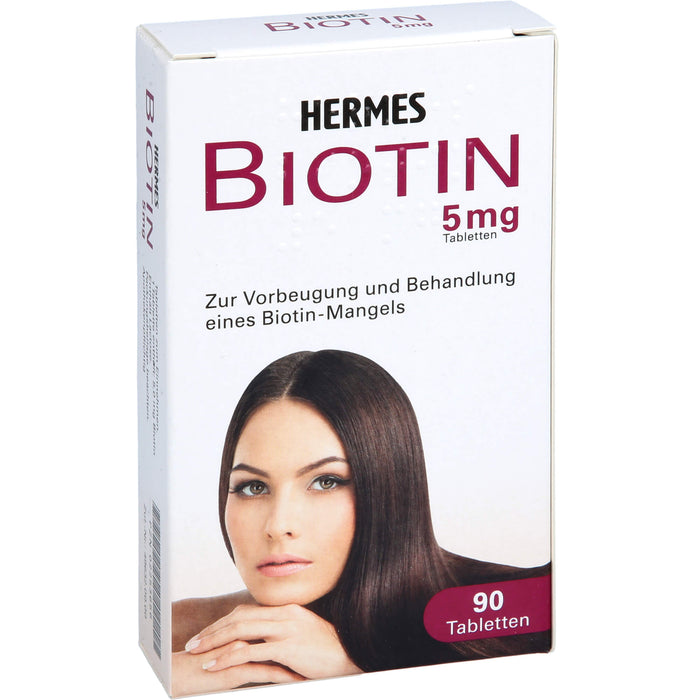 HERMES Biotin 5 mg Tabletten Vorbeugung und Behandlung eines Biotin-Mangels, 90 St. Tabletten