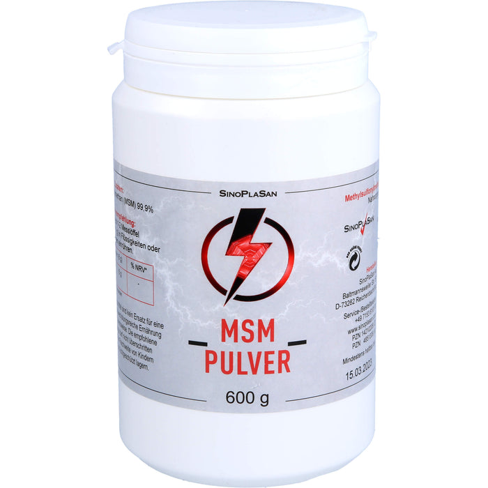 SinoPlaSan MSM Pulver 99,9% Methylsulfonylmethan, 600 g Poudre