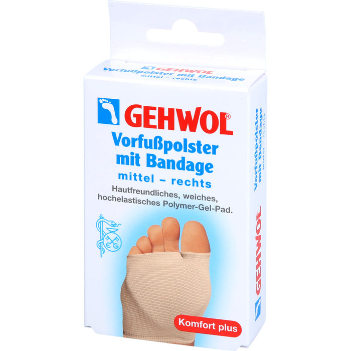 GEHWOL Vorfußpolster mit Bandage rechts mittel, 1 St