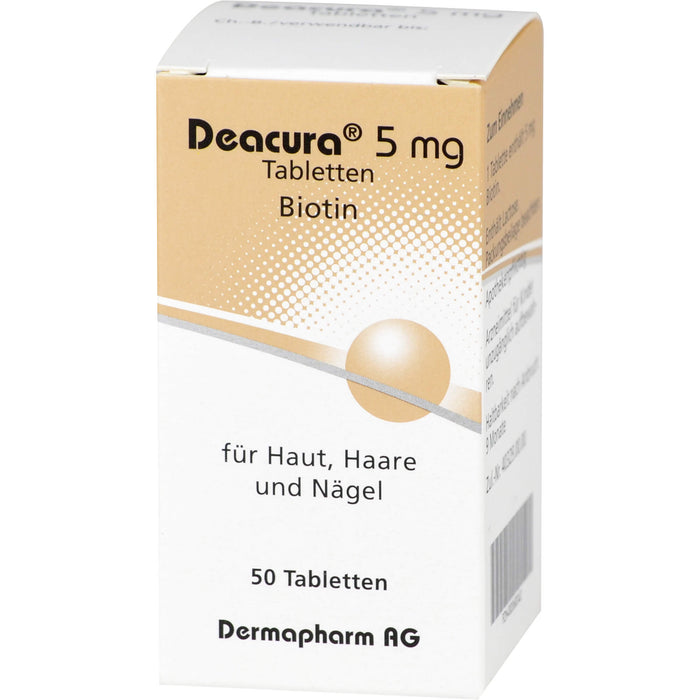 DEACURA 5 mg Tabletten für Haut, Haare und Nägel, 50 pc Tablettes