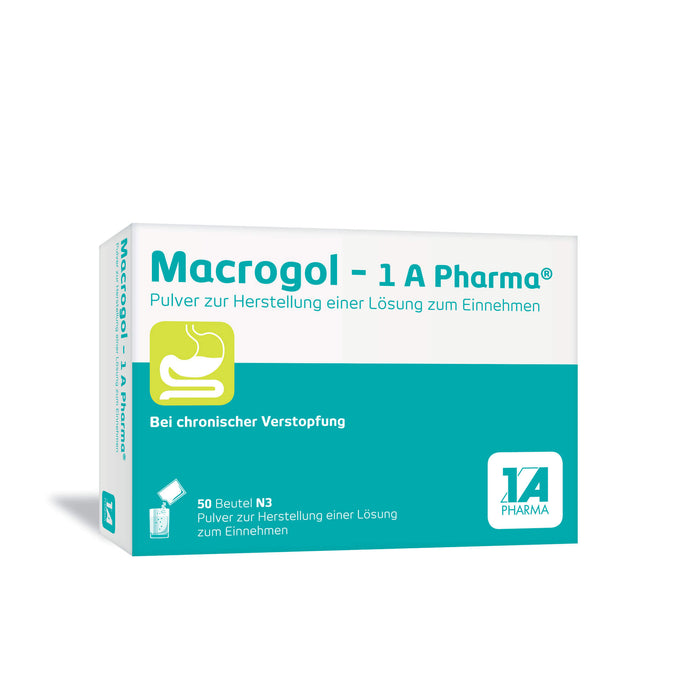 Macrogol - 1 A Pharma, Pulver zur Herstellung einer Lösung zum Einnehmen, 50 pcs. Sachets