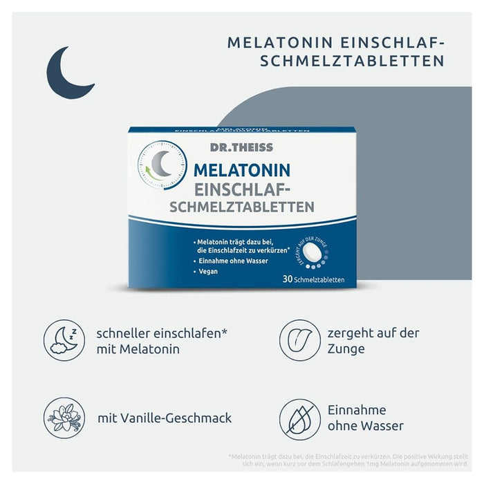 Dr. Theiss Melatonin Einschlaf-Schmelztabletten, 30 pcs. Tablets