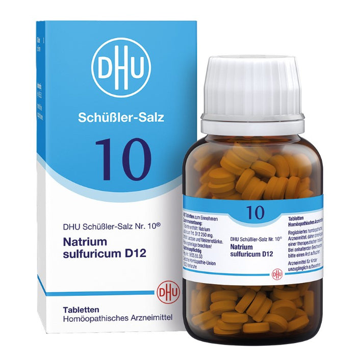 DHU Schüßler-Salz Nr. 10 Natrium sulfuricum D12 – Das Mineralsalz der inneren Reinigung – das Original – umweltfreundlich im Arzneiglas, 420 St. Tabletten