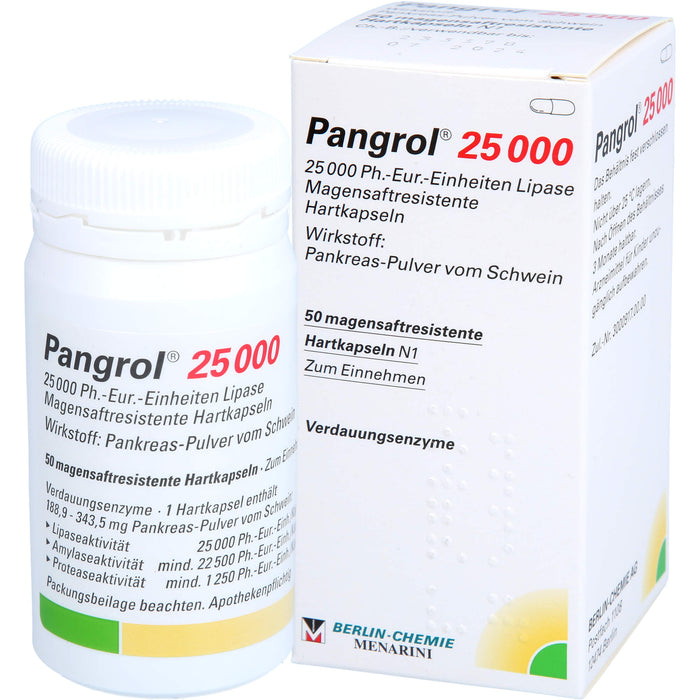 Pangrol 25 000 Kapseln Verdauungsenzyme, 50 pcs. Capsules
