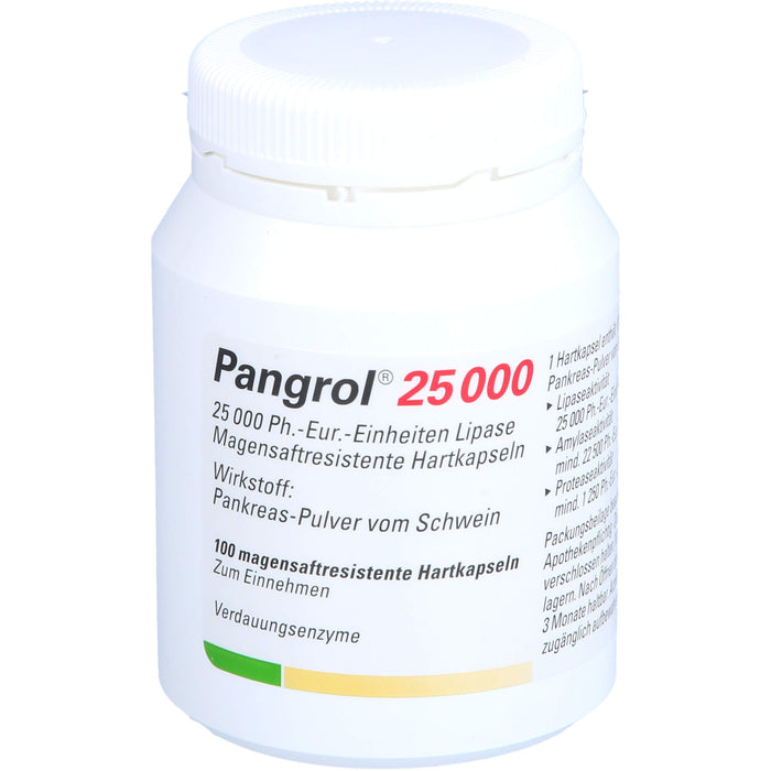 Pangrol 25 000, 25 000 Ph.-Eur.-Einheiten Lipase Magensaftresistente Hartkapseln, 100 St. Kapseln