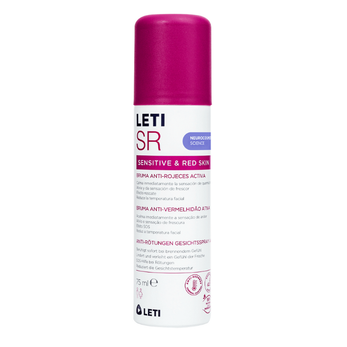 LETI SR anti-Rötungen Gesichtsspray aktiv beruhigt sofort bei brennendem Gefühl, lindert und verleiht ein Gefühl der Frische, 75 ml Lösung