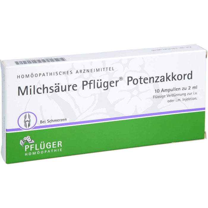 Milchsäure Pflüger Potenzakkord, 10 St. Ampullen