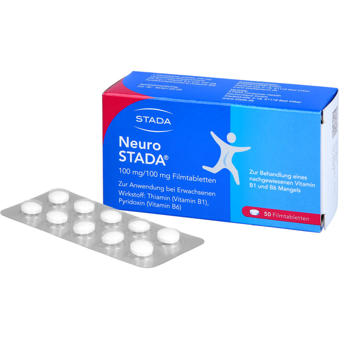 STADA Neuro Filmtabletten bei nachgewiesenem Vitamin B1 und B6 Mangel, 50 St. Tabletten