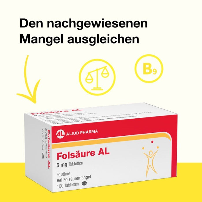 Folsäure AL 5 mg, 100 pcs. Tablets